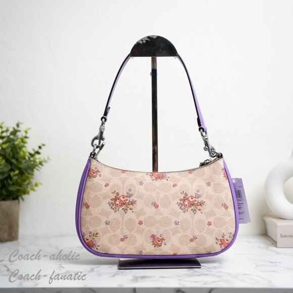 NWT Coach CAL37 Teri Shoulder Bag In Signature Canvas With Floral Print - Picture 7 of 10